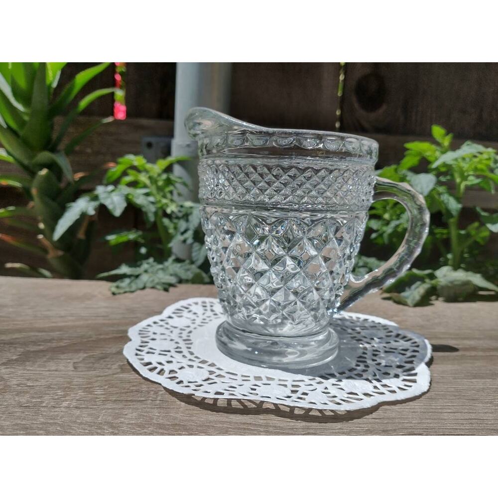 Vintage Wexford Creamer Pitcher Wexford by Anchor Hocking Clear Criss Cross